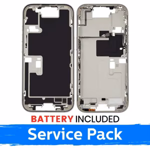 Apple iPhone 16 Pro keskkere korpus + aku / Valge titaan / (Hoolduspackett)