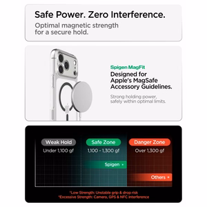 Spigen Ultra Hybrid MagSafe ümbris iPhone 18 Pro / 17 Pro jaoks, läbipaistev grafiithall