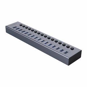 Orico BT2U3-16AB Jaotur 16x USB-A 3.0 lülititega - hall
