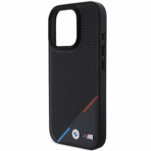 BMW M Perforated Tricolor Line MagSafe Ümbris jaoks iPhone 16 Pro - must