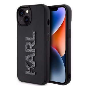 KARL LAGERFELD ümbris jaoks IPHONE 15 KLHCP15S3DMBKCK (3D Logo Glitter) must