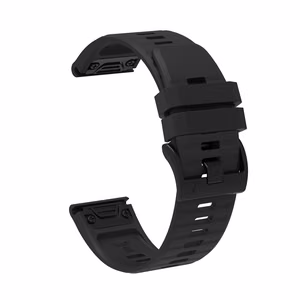Silikoonist rihm Garmin Fenix 3 / 5X / 6X / 7X Pro jaoks - must