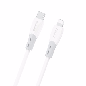 Dudao L25SX 30W USB-C - Lightning kaabel pehme silikoonpõimikuga 1m - valge
