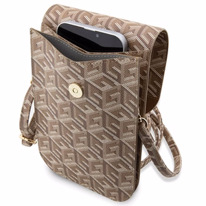 Guess bag jaoks phone GUWBHGCFSEW brown Wallet GCube Stripe