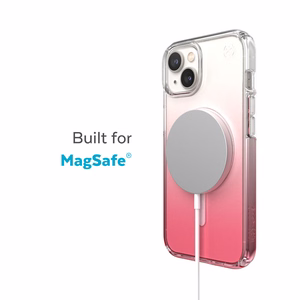 Speck Presidio Perfect-Clear + Ombre + MagSafe ümbris seadmele iPhone 15 Plus / 14 Plus, Microban mikroobivastase kaitsega, Clear / Vintage Rose Fade värvikombinatsioon