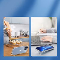 Joyroom Defender seeria kaaned iPhone 14-le Soomustatud konksuga kaane, selge (JR-14H1)