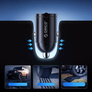 Orico MiniRing 30W USB-A + USB-C autolaadija - must