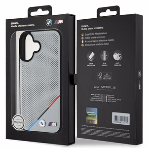 BMW M Perforated Tricolor Line MagSafe iPhone 16 Ümbris - hall