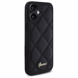 Guess Quilted Metal Logo iPhone 16 Plus Ümbris - Must