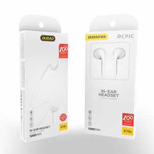 Dudao kõrvasisene juhtmega mini jack 3.5mm peakomplekt valge (X10S valge)