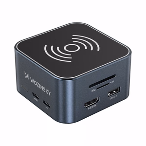 Hub USB-C 12 in 1 Wozinsky WHBC09Y8S multifunctional, with juhtmevaba charging function, aluminum, with 15 cm kaabel - hall