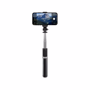 Crong SelfieGo Lite kompaktne Bluetooth-selfipulk ja statiiv, must