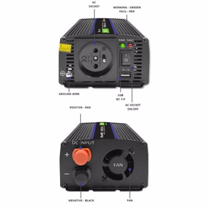 Qoltec Monolith toiteadapter / inverter Auto/siseruumidesse 600 W must