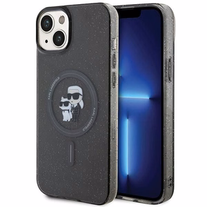 KARL LAGERFELD ümbris jaoks IPHONE 15 KLHMP15SHGKCNOK (Glitter + MAG) must