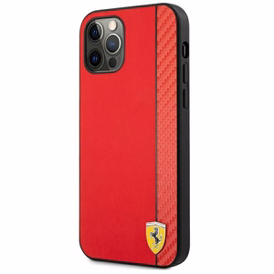 Ferrari FESAXHCP12LRE iPhone 12 Pro Max 6.7" punane/punane kõvakaaneline korpus On Track Carbon Stripe