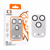 Tempered klaas Tel Protect 95% AR+AF Full Metal kaamera kaitse on camera for Iphone 17 Pro Max hõbedane (camera island)