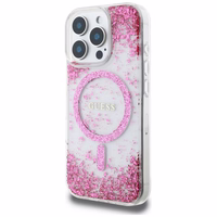GUESS ümbris jaoks IPHONE 16 Pro Max compatible with MagSafe GUHMP16XRGRGEP (Resin Bottom Glitter) roosa