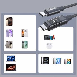 Choetech XCC-1068 PD 60W USB-C - USB-C kaabel ekraaniga 1.2 m - must