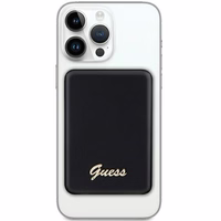 Guess MagSafe Metal Script Logo induktiivne elektripank 5W 3000mAh - must