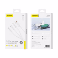 FONENG kaabel XS01 3in1 3A 1.2M valge