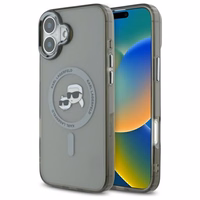 Karl Lagerfeld IML Metal Karl&Choupette Head MagSafe Ümbris jaoks iPhone 16 Plus - must