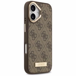 Guess 4G Logo Plate MagSafe ümbris jaoks iPhone 17 brown