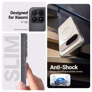 Crong Hybrid Clear Magnetic MagSafe ümbris seadmele Xiaomi 17, läbipaistev
