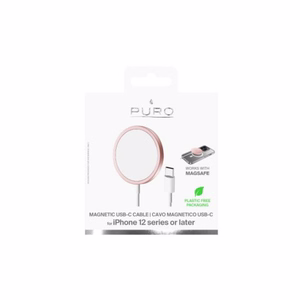 Puro Magnetic Wireless Induction Charging Station USB-C, MagSafe compatible, 1m, roosa