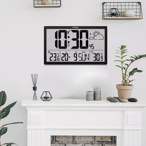 Eriti suur LCD-seinakell GreenBlue GB218 ilmajaama, temperatuuri- ja kuupäevanäiduga