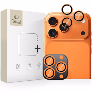 Tech-Protect Camring Fit+ Camera Cover jaoks iPhone 14 Pro / Max / 15 Pro / Max / 16 Pro / Max / 17 Pro / Max - oranž