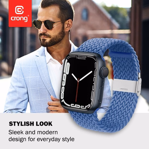 Crong Wave Band punutud rihm Apple Watch 44 / 45 / 46 / 49 mm kellale, sinine