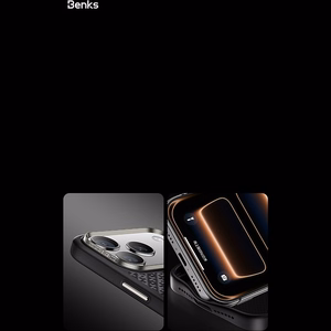 Must Benks Magnetic Armor Pro Armor Grid 600D kevlari ja metallraamiga ümbris (C.K.FL.AP.BK.B072) mudelitele iPhone 18 Pro / iPhone 17 Pro Camera Controli nupuga