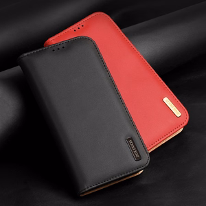 Dux Ducis Hivo Nahast Flip Cover Ehtne nahast rahakott kaartide ja dokumentide jaoks iPhone 14 Pro Brown