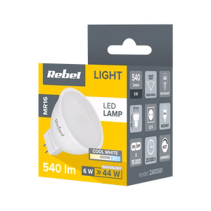 Rebel MR16 LED bulb, 6 W, 6500 K, 12 V