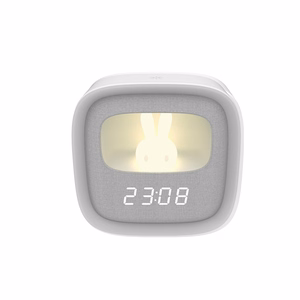 Alarm clock with LED Bunny night light PURE FNL-06 AURORA valge square Forever Light