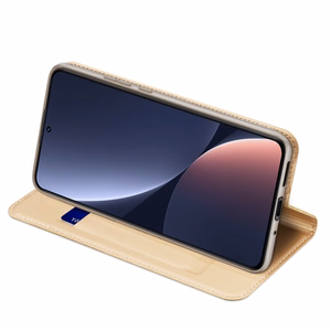 Dux Ducis Skin Pro Ümbris Xiaomi 13 Flip Card Wallet kuldne Stand