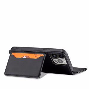 Magnetkaardi ümbris iPhone 14 Pro Max flip cover rahakoti stendi must