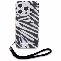 Karl Lagerfeld IML Zebra Pattern & Cord ümbris jaoks iPhone 15 Pro Max - must