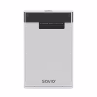 Savio 2,5" väline HDD/SSD korpus, USB 3.0, läbipaistev, AK-66