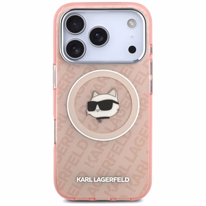 Karl Lagerfeld IML Choupette Head Logo MagSafe Ümbris jaoks iPhone 17 Pro Max - Roosa