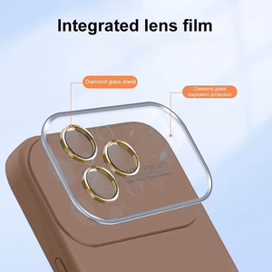 Soft Silicone Lens Ümbris jaoks Iphone 14 Pro brown