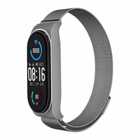 Strap METAL jaoks XIAOMI Mi Band 5 / 6 hõbedane (02)