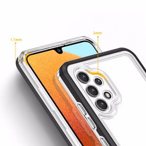 Läbipaistev 3in1 ümbris Samsung Galaxy A32 5G Frame Gel Cover Must