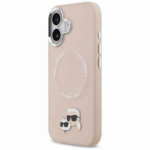 Karl Lagerfeld Karl & Choupette Pins MagSafe Ümbris jaoks iPhone 17 Roosa