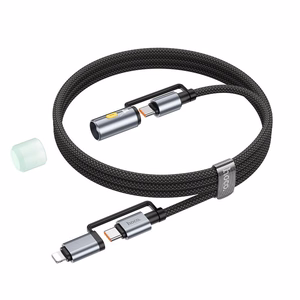 Kaabel All-in-one USB C / Lightning to USB C / LED Light Hoco PD 3A 60W 1,2 m U138 must