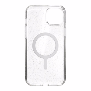 Speck Presidio Perfect-Clear with Glitter + MagSafe ümbris seadmele iPhone 15 Plus / 14 Plus, Microban mikroobivastase kaitsega, Clear / Gold Glitter värvikombinatsioon
