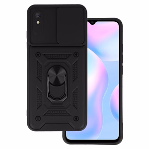 Slide Camera Armor Ümbris jaoks Xiaomi Redmi 9A Must