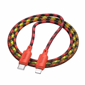 Кабель USB C to Lightning Hoco PD 27W 1 м X116 градиентный красный