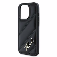 Karl Lagerfeld Diagonal Quilted Script ümbris jaoks iPhone 15 Pro Max - must