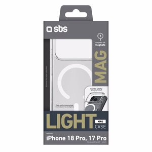 SBS Light Mag ümbris mudelile iPhone 18 Pro / 17 Pro, ühildub MagSafe'iga – läbipaistev